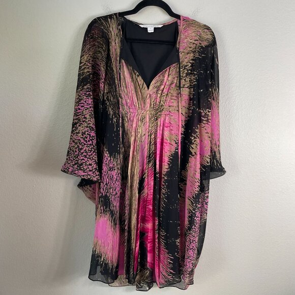 Diane Von Furstenberg DVF Fleurette Gossip Girl Serena Batwing Silk Boho Dress - Picture 15 of 16